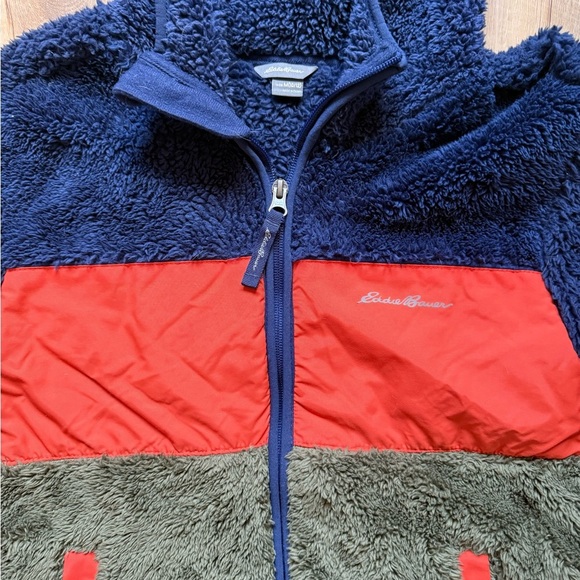 Eddie Bauer Kids Fleece Hoodie - Navy, Olive, and Red - Picture 2 of 4